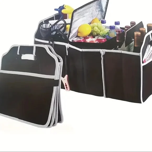 Black Trunk Organizer with Handles - Picture 2 of 4